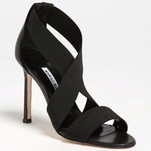 Manolo Blahnik Kandita Crisscross Elastic Sandal